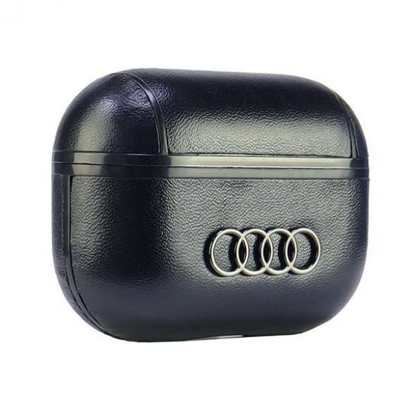 Audi AU-APP2-GT/D3-BK Husă din piele cu logo mare AirPods Pro 2 - negru