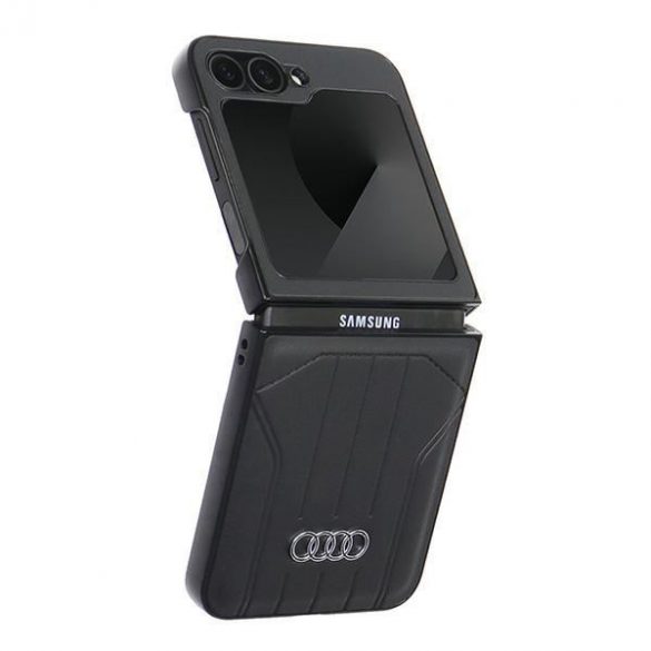 Audi AU-TPUPCFlip6-Q5/D1-BK Husă din piele sintetică MagSafe pentru Samsung Galaxy Z Flip6 F741 - negru