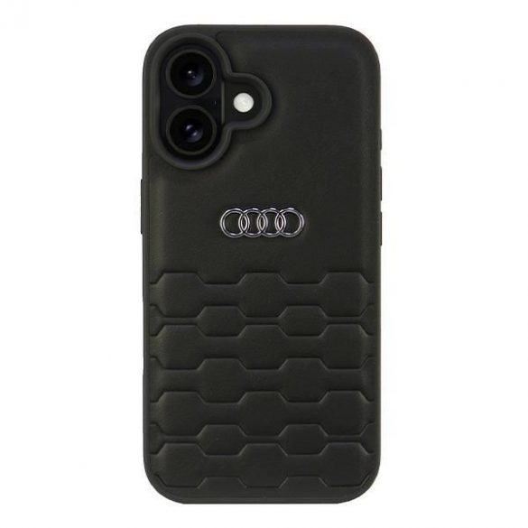 Audi AU-TPUPCIP16-GT/D2-BK Husă din piele sintetică pentru iPhone 16 - negru