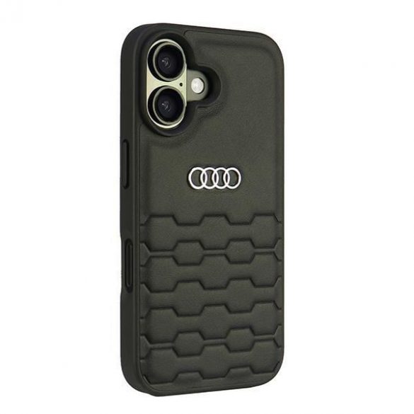 Audi AU-TPUPCIP16-GT/D2-BK Husă din piele sintetică pentru iPhone 16 - negru