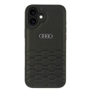 Audi AU-TPUPCIP16M-GT/D2-BK Husă din piele sintetică pentru iPhone 16 Plus - negru