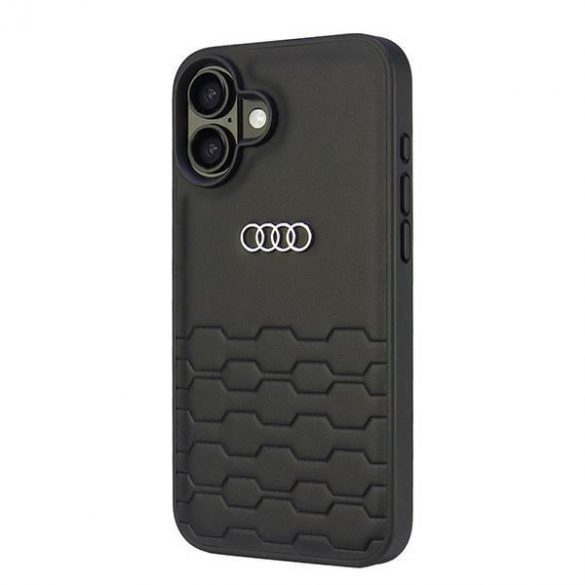 Audi AU-TPUPCIP16M-GT/D2-BK Husă din piele sintetică pentru iPhone 16 Plus - negru