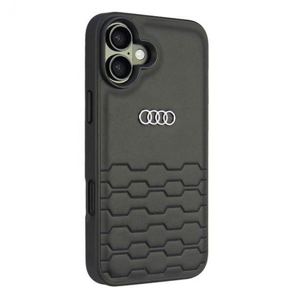 Audi AU-TPUPCIP16M-GT/D2-BK Husă din piele sintetică pentru iPhone 16 Plus - negru