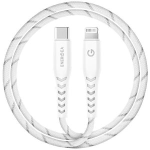 Cablu ENERGEA Nyloflex USB-C - Lightning C94 MFI 1,5 m biał/alb