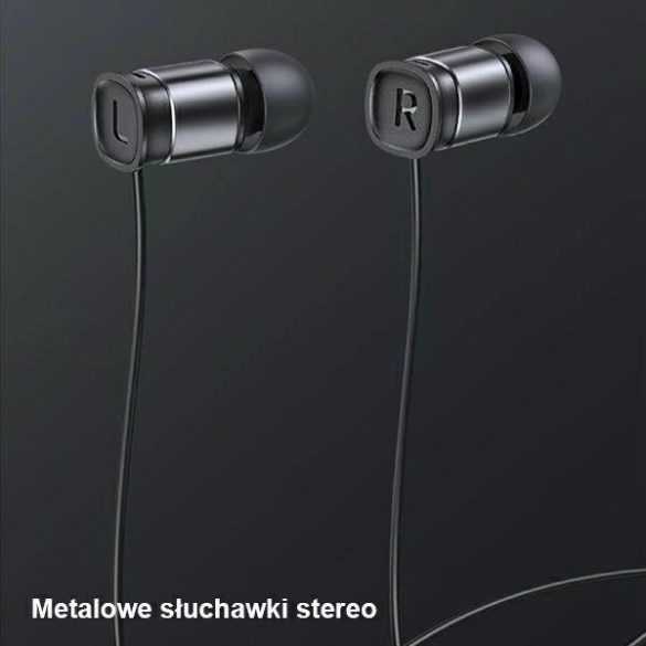 USAMS Căști stereo EP-46 USB-C negru/negru 1,2 m HSEP4603