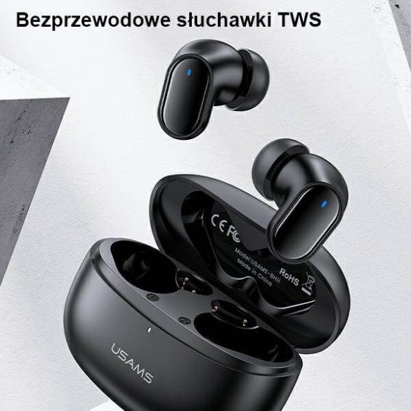 USAMS Słuchawki Bluetooth 5.1 TWS seria BH bezprzewodowe czarny/negru BHUBH01