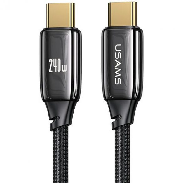 USAMS Kabel pleciony U82 USB-C și USB-C 1,2 m 240 W PD 3.1 Încărcare rapidă czarny/negru SJ580USB01 (US-SJ580)