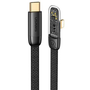 Cabină USB-C USAMS cu Lightning PD 20W Seria Iceflake de încărcare rapidă 1,2m czarny/negru SJ583USB01 (US-SJ583)