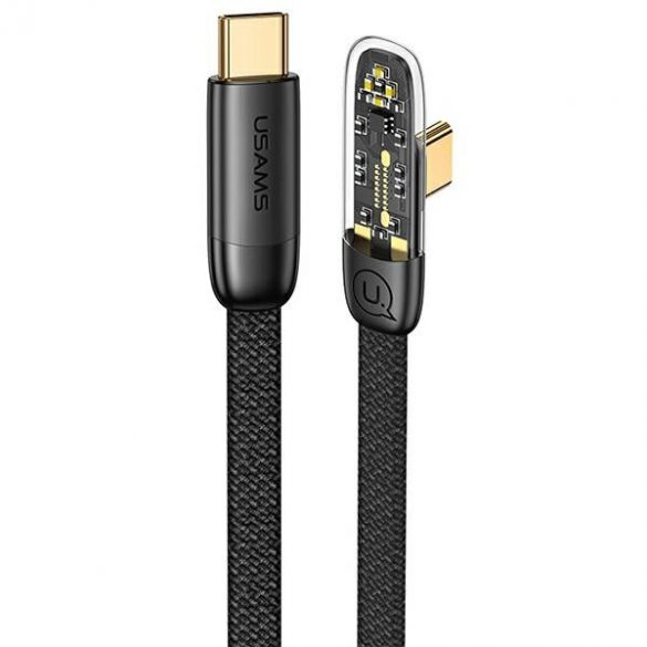 USAMS Cabină USB-C și USB-C PD 100W Încărcare rapidă Seria Iceflake 1,2m czarny/negru SJ584USB01 (US-SJ584)