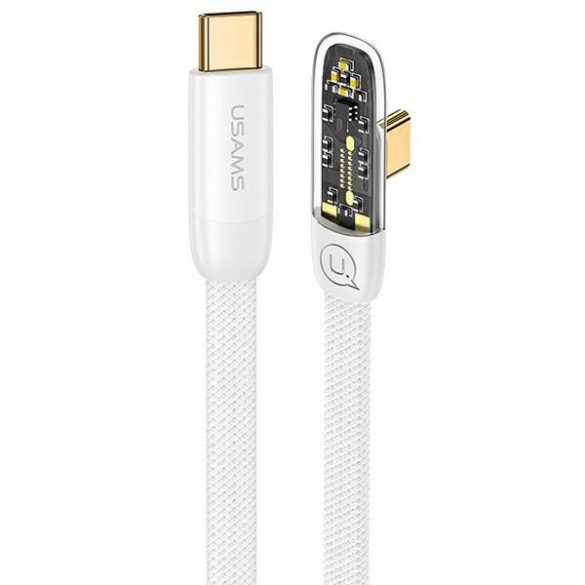 Cabina USAMS USB-C și USB-C PD 100W Încărcare rapidă Seria Iceflake 1,2m biał/alb SJ584USB02 (US-SJ584)