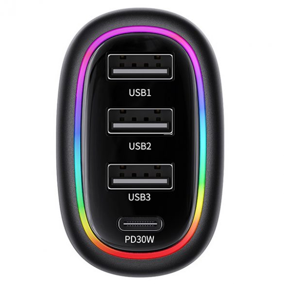 USAMS Ład. sam. 1xUSB-C 3xUSB-A C34 48W 3A+C PD Fast Charge czarny/negru CC170CC01 (US-CC170)