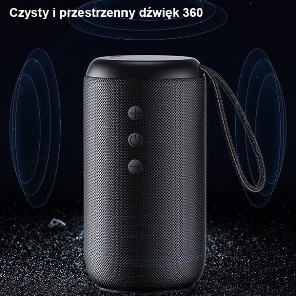 USAMS Głośnik Seria YC Difuzor wireless Bluetooth 5.0 10W rezistent la apă cu șnur czarny/negru YC011YX01(US-YC011)