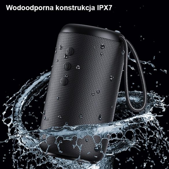 USAMS Głośnik Seria YC Difuzor wireless Bluetooth 5.0 10W rezistent la apă cu șnur czarny/negru YC011YX01(US-YC011)