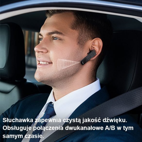 USAMS Słuchawka Bluetooth 5.0 BT2 czarny/negru BHUBT201 (USAMS-BT2)