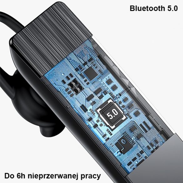 USAMS Słuchawka Bluetooth 5.0 BT2 czarny/negru BHUBT201 (USAMS-BT2)