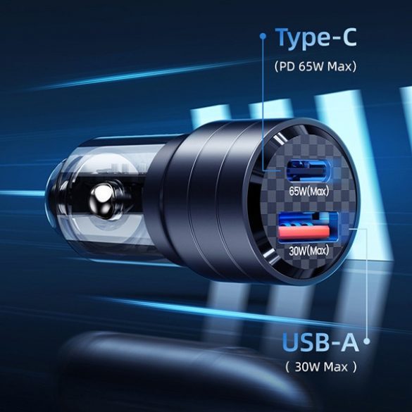 USAMS Ład. sam. C36 USB+USB-C 95W Încărcare rapidă czarny/negru CC176CC01 (US-CC176)