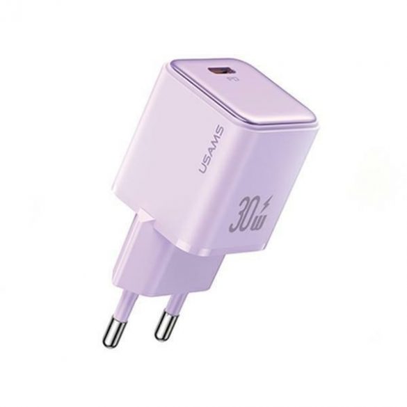 USAMS Ład. siec. 1xUSB-C PD30W 3A (numai cap) PD3.0 Încărcare rapidă violet/violet Seria X-ron CC186TC03 (US-CC186)