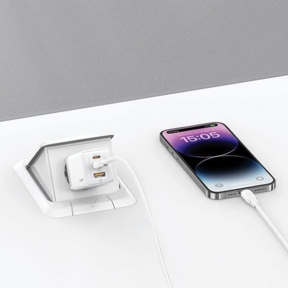 USAMS Ład. siec. 2xUSB-C+1xUSB 65W (numai cap) GaN PD3.0 +QC3.0 Încărcare rapidă violet /gradient violet Sandru Series CC180TC03 (US-CC180)