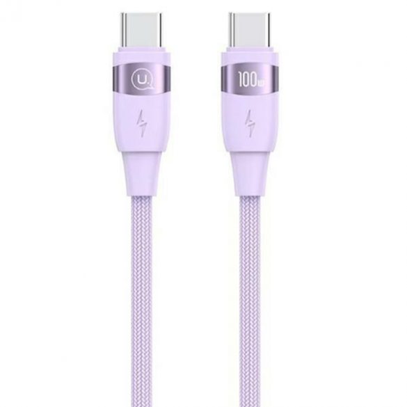 USAMS Kabel U85 USB-C și USB-C 100W 1,2m PD Încărcare rapidă fioletowy/violet SJ632USB03 (US-SJ632)