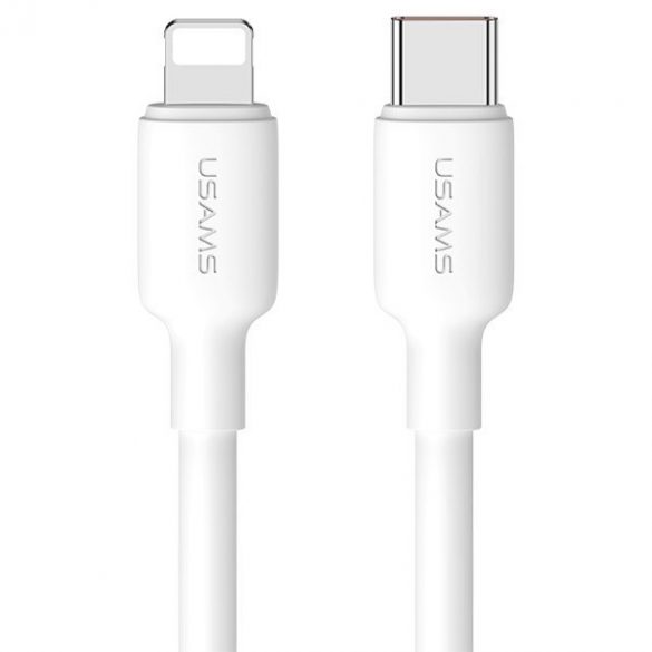 USAMS Ład. siec. 1xUSB-C PD20W PD3.0 Încărcare rapidă US-CC183 + cablu USB-C/Lightning US-SJ610 biał/alb Seria YX YXXLOGTC03