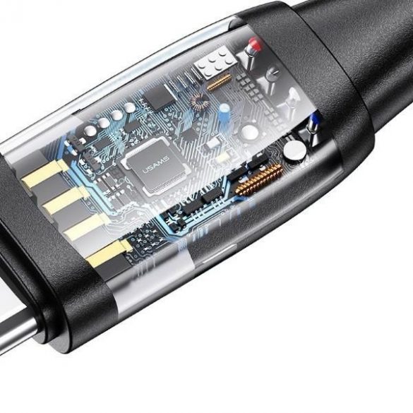 USAMS Kabel U85 2xUSB-C/USB-A 1,2m 100W PD Încărcare rapidă czarny/negru SJ654USB01 (US-SJ654)