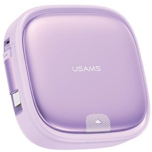 USAMS Kabel rozwijany 3w1 z pudełkiem MicroUSB/USB-C/Lightning 60W fioletowy/violet SJ650USB03 (US-SJ650)