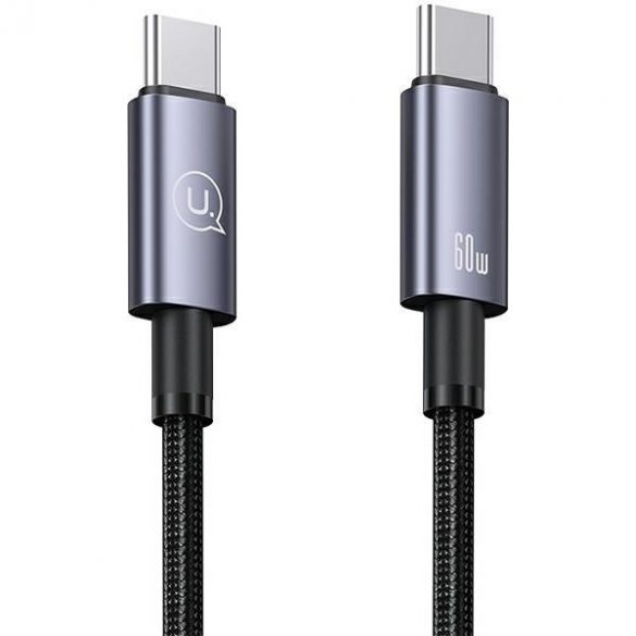 USAMS Kabel USB-C și USB-C 60W 1,2m Încărcare rapidă stalowy/tarnish SJ661USB01 (US-SJ661)