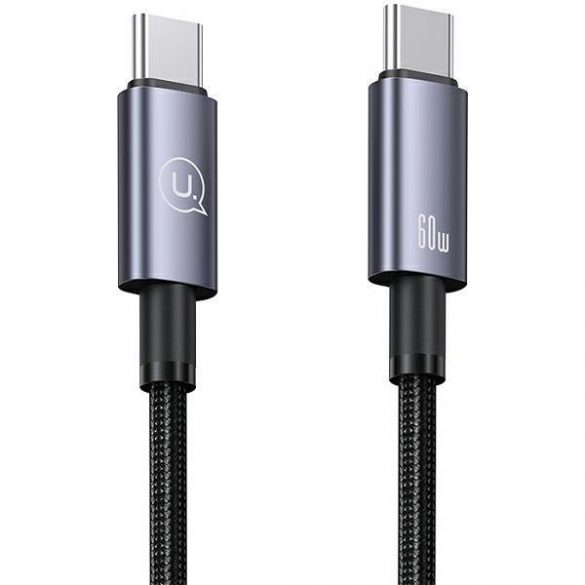 USAMS Kabel USB-C și USB-C 60W 1,2m Încărcare rapidă stalowy/tarnish SJ661USB01 (US-SJ661)