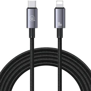 USAMS Kabel USB-C cu Lightning 30W 2m Încărcare rapidă slăbită/pătălește SJ665USB01 (US-SJ665)