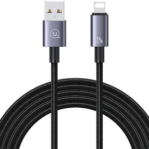 USAMS Kabel USB cu Lightning 2,4A 1,2m Încărcare rapidă stalowy/tarnish SJ667USB01 (US-SJ667)