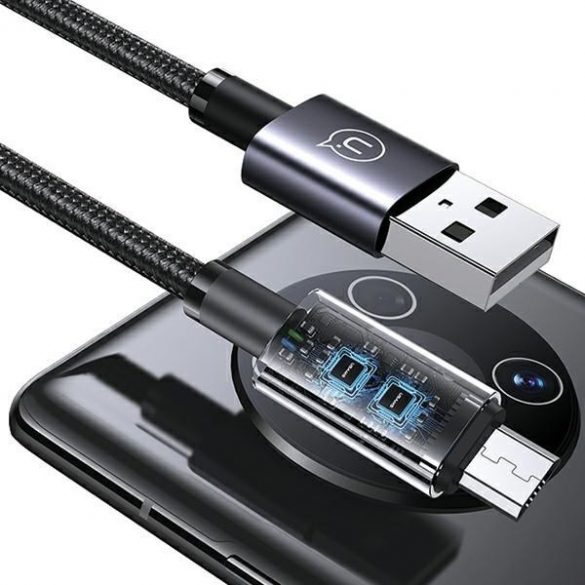 USAMS Cablu USB na Micro-USB 2A 1,2m Fast Charging steel/tarnish SJ668USB01 (US-SJ668)