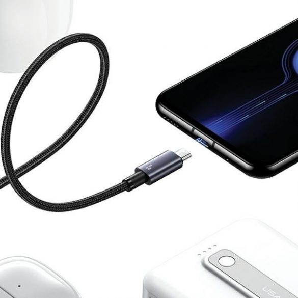 USAMS Cablu USB na Micro-USB 2A 1,2m Fast Charging steel/tarnish SJ668USB01 (US-SJ668)