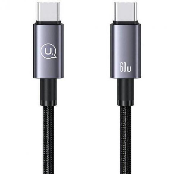 USAMS Kabel USB-C și USB-C 60W 0,25m Încărcare rapidă stăpână/degradată SJ678USB01 (US-SJ678)