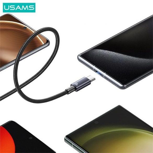 USAMS Kabel USB-C și USB-C 60W 0,25m Încărcare rapidă stăpână/degradată SJ678USB01 (US-SJ678)