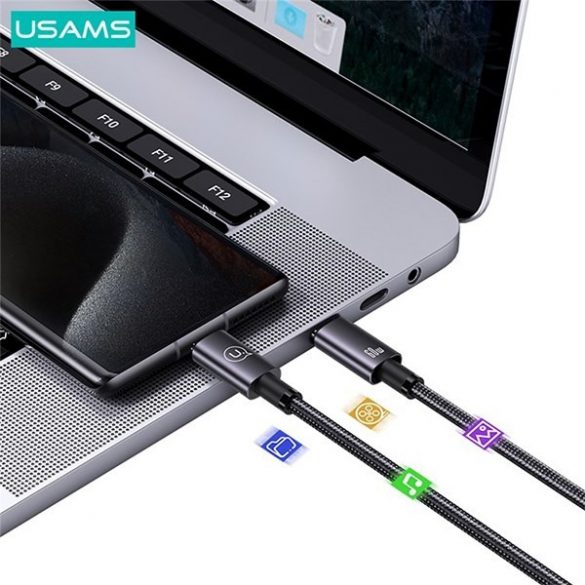 USAMS Kabel USB-C și USB-C 60W 0,25m Încărcare rapidă stăpână/degradată SJ678USB01 (US-SJ678)