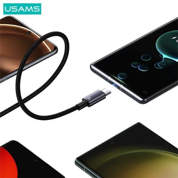 USAMS Kabel USB și USB-C 3A 0,25m Încărcare rapidă stalowy/tarnish SJ680USB01 (US-SJ680)