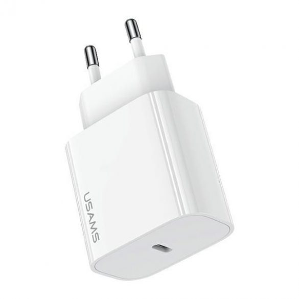 USAMS Ład. siec. 1xUSB-C T65 PD20W (numai cap) PD Încărcare rapidă biały/alb CC226TC01 (US-CC226)