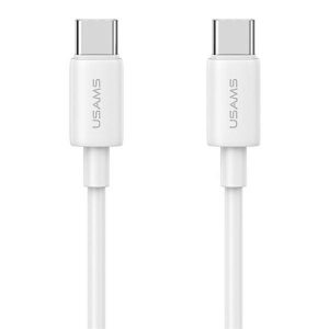 USAMS Kabel USB-C și USB-C 60W 1m Încărcare rapidă Seria YD biał/alb SJ711USB02 (US-SJ711)