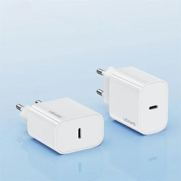 USAMS Ład. siec. 1xUSB-C T65 PD20W PD Încărcare rapidă US-CC226 + cablu USB-C/USB-C US-SJ711 60W biały/alb Seria Yi OYXLTZ01