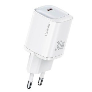 USAMS Ład. siec. CC251 30W GaN USB-C Încărcare rapidă Seria HC biał/alb CC251TC02