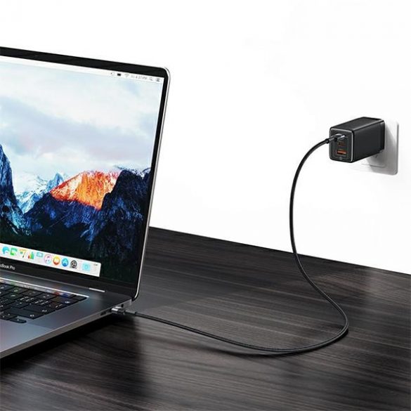 USAMS Kabel pleciony 240W USB-C/USB-C 1,2m SY Series ternish SJ727USB01