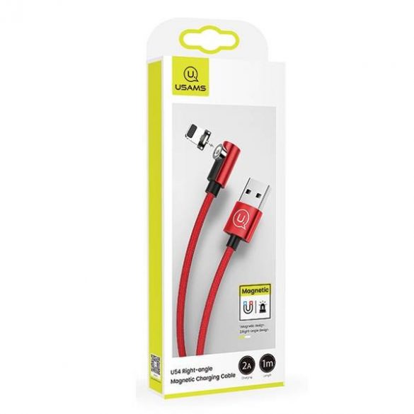 USAMS Kabel kątowy magnetyczny U54 1m lightning czerwony/rosu SJ444USB02 (US-SJ444)