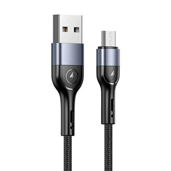 USAMS Kabel pleciony U55 2A micro USB czarny/negru 1m SJ450USB01 (US-SJ450)