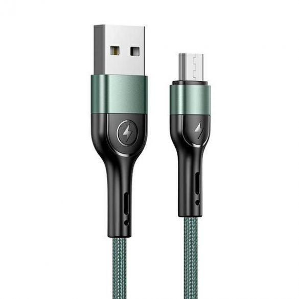 USAMS Kabel pleciony U55 2A micro USB zielony/verde 1m SJ450USB02 (US-SJ450)