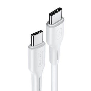 USAMS Cablu U43 USB-C na USB-C 100W PD Fast Charge 5A 1.2m alb/alb  SJ459USB02 (US-SJ459)