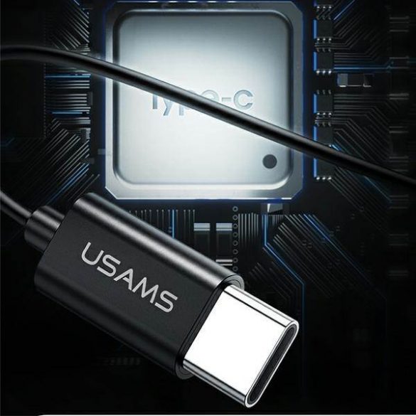 USAMS Căști stereo EP-43 metal USB-C negru/negru HSEP4301