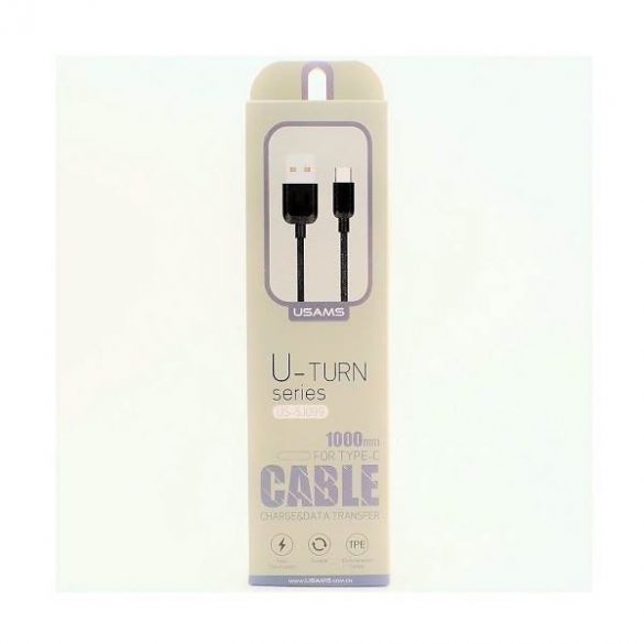 USAMS Kabel U-Turn USB-C 1m czarny/negru 2A TCSBXD01 (US-SJ099)