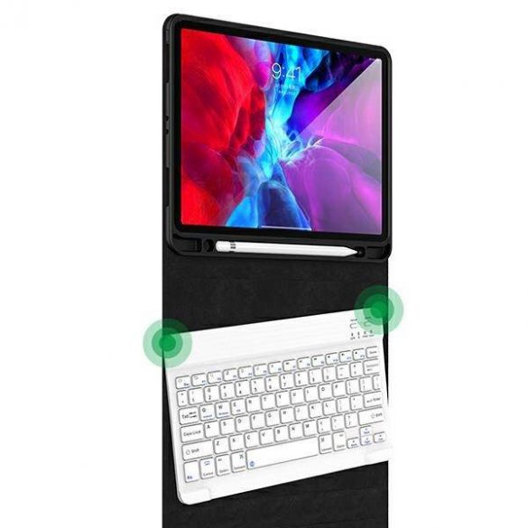 USAMS Husă Winro cu tastatură pentru iPad Air 10.9” verde Husă-tastatura albă / verde Husă-alb tastatură IP109YRU02 (US-BH655) Husă