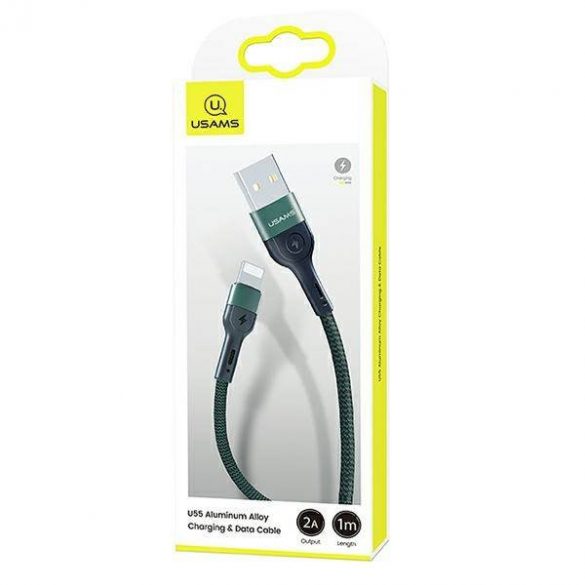 USAMS Kabel pleciony U55 2A fulger 1szt. set U55 zielony/verde 1m SJ448USBSG02 (US-SJ448)