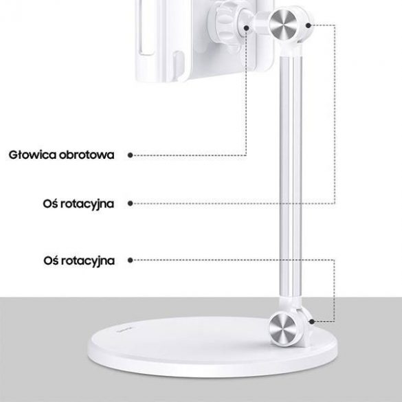 USAMS Suport de birou pentru telefon/tabletă alb/alb ZJ057ZJ02 (US-ZJ057) Metal